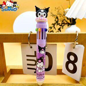Kuromi Ballpoint Pen 10 Colors Sanrio Hello Kitty Friends Emo Office School Fun
